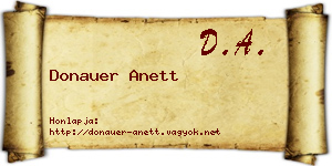 Donauer Anett névjegykártya
