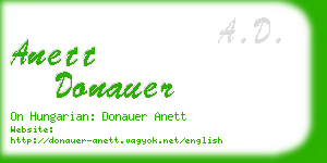 anett donauer business card